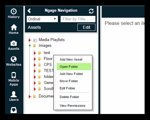 Assets Open Folder